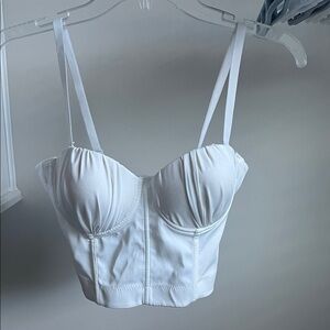 French Kiss Cream Bustier Top